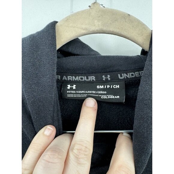 Under Armour Project Rock Respect Hooded Sweatshirt Men Small Black Hoodie - Picture 4 of 10